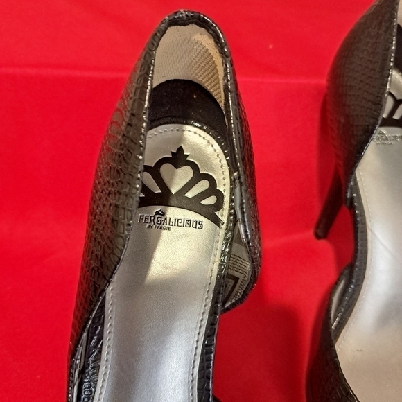 Fergalicious Black Snakeskin Print heels - Picture 3 of 7